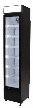 Flaschenkühlschrank - schmal - Werbung - schwarz/weiß - LED - GCDC130